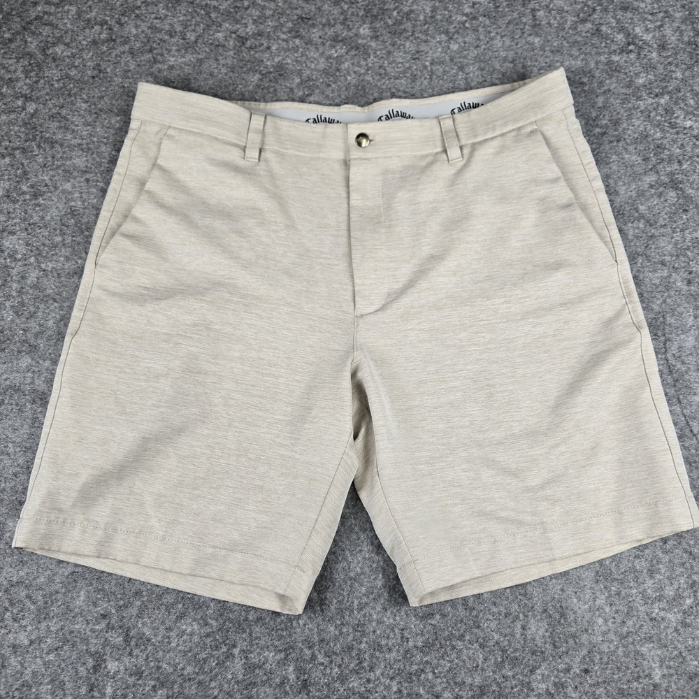 Callaway Cream Classic Golf Lightweight Short Elastic Waistband Size 38 Golf